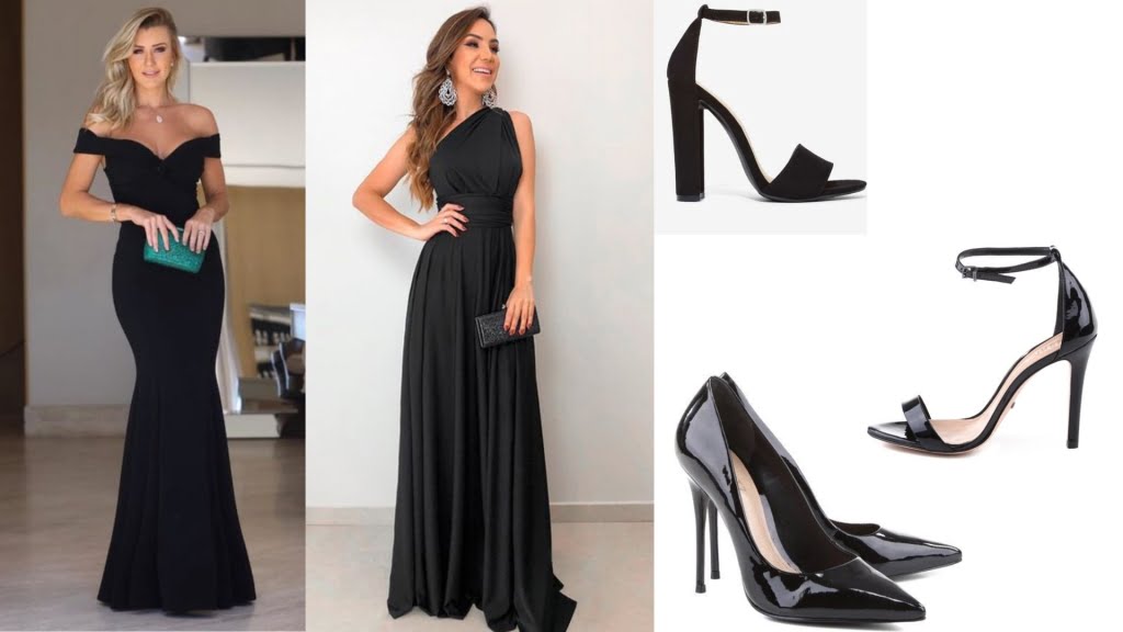 vestido com sapato preto