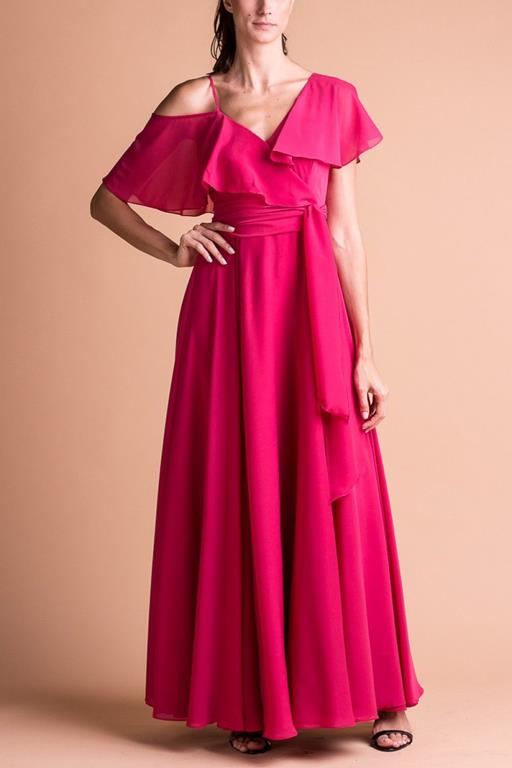 vestido longo rosa para festa