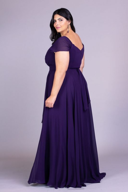 Vestido de festa plus size blue marine