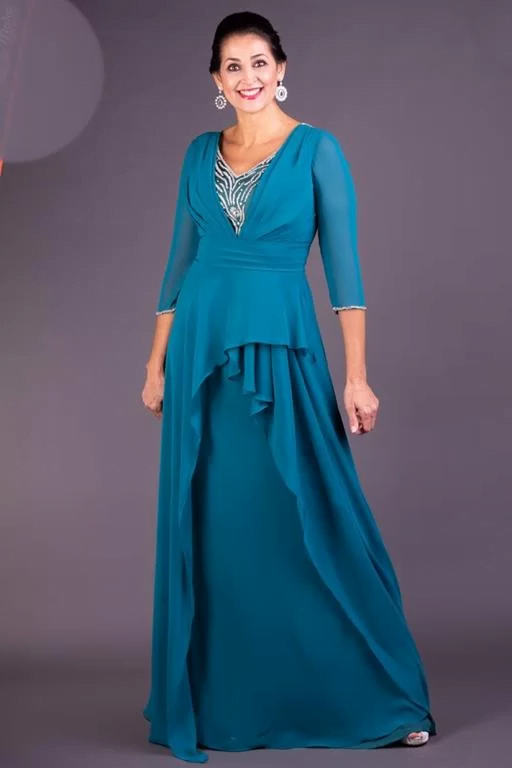 vestido-de-festa-longo-azul-danubio-com-mangas