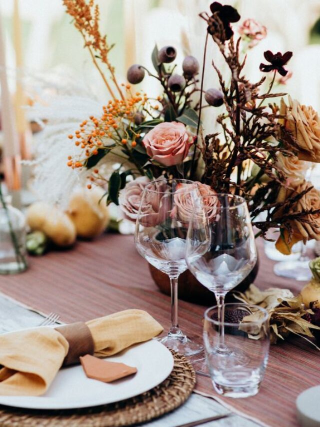 mesa decorado m tons terrosos para casamento