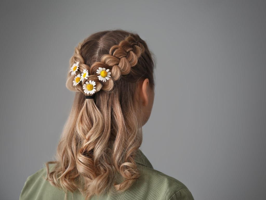 penteado debutante meio preso com trança elaborada