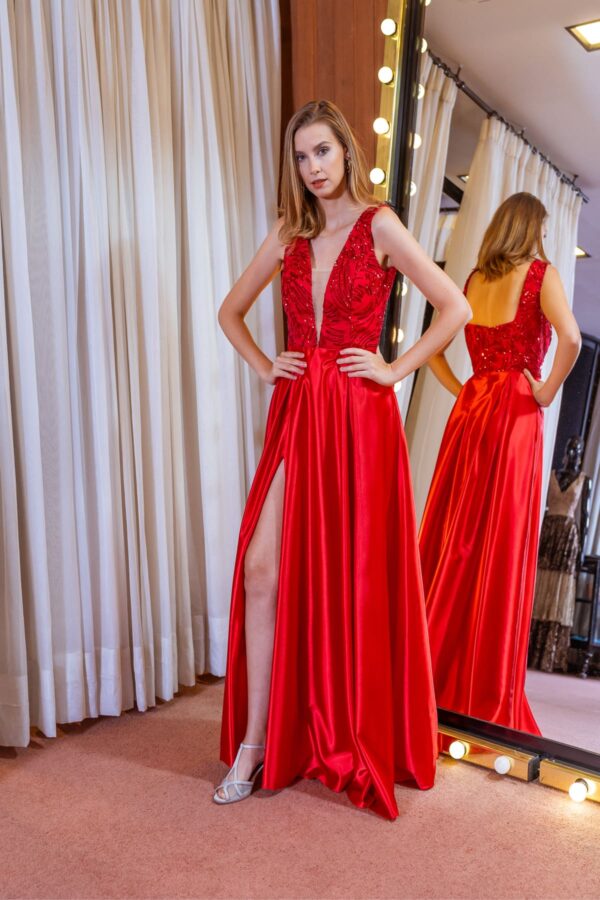 Vestido de Festa Vermelho Lilly Clarck - Image 2